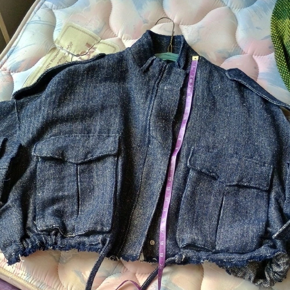 Zara Blue Tweed Jacket